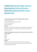 LADWP Electrical Craft Helper Ultimate Exam Questions & Correct Answers Verified Plus Rationales 2026 &vert; Instant Download Pdf&NewLine;&NewLine;