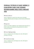 ROSDHALS TEXTBOOK OF BASIC NURSING 12&NewLine;EXAM REVIEW GUIDE CASE SCENARIO&NewLine;DECISION MAKING SKILLS OSCE CHECKLIST&NewLine;2026&NewLine;