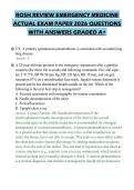 ROSH REVIEW EMERGENCY MEDICINE&NewLine;ACTUAL EXAM PAPER 2026 QUESTIONS&NewLine;WITH ANSWERS GRADED A&plus;&NewLine;