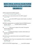 ROTC FINAL ACTUAL EXAM PAPER&NewLine;2026 QUESTIONS WITH ANSWERS&NewLine;GRADED A&plus;&NewLine;