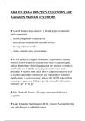 ARM 401 EXAM PRACTICE QUESTIONS AND&NewLine;ANSWERS VERIFIED SOLUTIONS&NewLine;