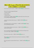MKT 3401 Exam UPDATED QUESTIONS &NewLine;AND CORRECT ANSWERS