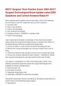 NCCT Surgical Tech Practice Exam 2025 NCCT Surgical Technological Exam Update Latest&period; Questions and Correct Answers Rated A&plus;