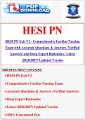 HESI PN Exit V2 - Comprehensive Cardiac Nursing Exam with Accurate Questions & Answers &lpar;Verified Answers&rpar; and Deep Expert Rationales &vert; Latest &lpar;2026&sol;2027&rpar; Updated Version