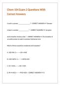 Chem 104 Exam 2 Questions With Correct Answers