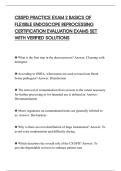 CBSPD PRACTICE EXAM 2 BASICS OF&NewLine;FLEXIBLE ENDOSCOPE REPROCESSING&NewLine;CERTIFICATION EVALUATION EXAMS SET&NewLine;WITH VERIFIED SOLUTIONS
