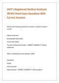 AMT-s Registered Medical Assistant &lpar;RMA&rpar; Mock Exam Questions With Correct Answers 