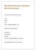 AMT RMA Practice Exam 1 Questions With Correct Answers