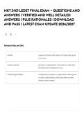MKT 3401 LEDET FINAL EXAM &ndash; QUESTIONS AND ANSWERS &vert; VERIFIED AND WELL DETAILED ANSWERS &vert; PLUS RATIONALES &vert; DOWNLOAD AND PASS &vert; LATEST EXAM UPDATE 2026&sol;2027