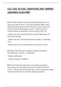 CLC 056 ACTUAL QUESTIONS AND VERIFIED&NewLine;ANSWERS EXAM PREP
