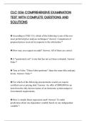 CLC 056 COMPREHENSIVE EXAMINATION&NewLine;TEST WITH COMPLETE QUESTIONS AND&NewLine;SOLUTIONS