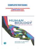 COMPLETE TEST BANK&colon;&NewLine;&NewLine;For Human Biology&colon; Concepts And Current Issues 9th Edition By Michael D&period; Johnson &lpar;Author&rpar;&NewLine;Questions And Answers Graded A&plus;&NewLine;