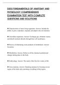 D203 FUNDAMENTALS OF ANATOMY AND&NewLine;PHYSIOLOGY COMPREHENSIVE&NewLine;EXAMINATION TEST WITH COMPLETE&NewLine;QUESTIONS AND SOLUTIONS