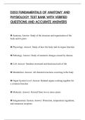 D203 FUNDAMENTALS OF ANATOMY AND&NewLine;PHYSIOLOGY TEST BANK WITH VERIFIED&NewLine;QUESTIONS AND ACCURATE ANSWERS