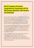 RN ATI Capstone Proctored Comprehensive Assessment 2019 B&colon; Practice Questions with Answers and Rationales