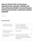 68W ALC PHASE 3 TEST 1 ACTUAL EXAM&ndash; QUESTIONS AND ANSWERS &vert; VERIFIED AND WELL DETAILED ANSWERS &vert; PLUS RATIONALES &vert; DOWNLOAD AND PASS &vert; LATEST EXAM UPDATE 2026&sol;2027