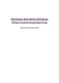 Washington State Master Esthetician Written Practical Actual Exam Prep&NewLine;Questions with Answers&vert; Latest&NewLine;
