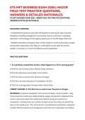 ETS MFT BUSINESS EXAM 2026&sol;2027 &vert; MAJOR FIELD TEST PRACTICE QUESTIONS&comma; ANSWERS & DETAILED RATIONALES