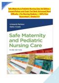 Safe Maternity & Pediatric Nursing Care 3rd Edition &ndash; &NewLine;Linnard-Palmer and Coats Test Bank Advanced&sol;Hard &NewLine;Difficulty &vert; For Nursing Students &vert; 100&percnt; Pass &NewLine;Guaranteed &vert; Graded A&plus;