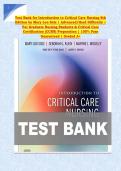 Test Bank for Introduction to Critical Care Nursing 8th &NewLine;Edition by Mary Lou Sole &vert; Advanced&sol;Hard Difficulty &vert; &NewLine;For Graduate Nursing Students & Critical Care &NewLine;Certification &lpar;CCRN&rpar; Preparation &vert; 100&percnt; Pass &NewLine;Guaranteed &vert; Graded A&plus; &NewLine;
