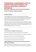 PROFESSIONAL GUARDIANSHIP STATE OF FLORIDA SAVE EXAM 2026&sol;2027 &vert; 400 PRACTICE QUESTIONS&comma; ANSWERS & RATIONALES