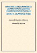 PEARSON RBT EXAM &vert; COMPREHENSIVE EXAM PREP&comma; PRACTICE QUESTIONS&comma; CORRECT ANSWERS AND STUDY GUIDE