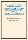 NORTH CAROLINA NURSING HOME ADMINISTRATOR STUDY SET &vert; COMPREHENSIVE EXAM PREP&comma; PRACTICE QUESTIONS&comma; CORRECT ANSWERS AND STUDY GUIDE