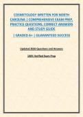 COSMETOLOGY WRITTEN FOR NORTH CAROLINA &vert; COMPREHENSIVE EXAM PREP&comma; PRACTICE QUESTIONS&comma; CORRECT ANSWERS AND STUDY GUIDE