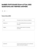 BARBER STATE BOARD EXAM ACTUAL 2025 QUESTIONS AND VERIFIED ANSWERS
