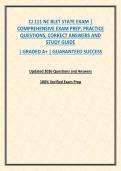 CJ 111 NC BLET STATE EXAM &vert; COMPREHENSIVE EXAM PREP&comma; PRACTICE QUESTIONS&comma; CORRECT ANSWERS AND STUDY GUIDE