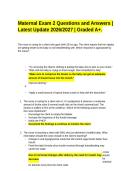 Maternal Exam 2 Questions and Answers &vert;&NewLine;Latest Update 2026&sol;2027 &vert; Graded A&plus;&period;