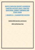 NORTH CAROLINA DRIVER&rsquo;S HANDBOOK CHAPTER 4 ACTIVITY QUIZ &vert; PRACTICE QUESTIONS&comma; CORRECT ANSWERS AND STUDY GUIDE