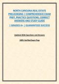 NORTH CAROLINA REAL ESTATE PRELICENSING &vert; COMPREHENSIVE EXAM PREP&comma; PRACTICE QUESTIONS&comma; CORRECT ANSWERS AND STUDY GUIDE