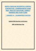 NORTH CAROLINA RESIDENTIAL GENERAL CONTRACTOR &vert; COMPREHENSIVE EXAM PREP&comma; PRACTICE QUESTIONS&comma; CORRECT ANSWERS AND STUDY GUIDE