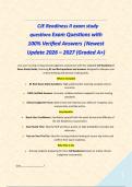    CJE Readiness II exam study questions Exam Questions with 100&percnt; Verified Answers &vert;Newest Update 2026 &ndash; 2027 &lpar;Graded A&plus;&rpar;&NewLine;&NewLine;