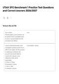 UTAH SFO Benchmark 1 Practice Test Questions and Correct Answers 2026&sol;2027