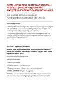 NAMS MENOPAUSE CERTIFICATION EXAM 2026&sol;2027 &vert; PRACTICE QUESTIONS&comma; ANSWERS & EVIDENCE-BASED RATIONALES