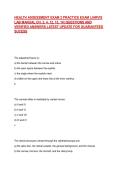HEALTH ASSESSMENT EXAM 2 PRACTICE EXAM &lpar;JARVIS LAB MANUAL CH&period; 3&comma; 4&comma; 12&comma; 13&comma; 14&rpar; QUESTIONS AND VERIFIED ANSWERS LATEST UPDATE FOR GUARANTEED SUCESS