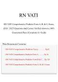 RN VATI COMPREHENSIVE PREDICTOR FORM A&comma; B & C &vert; EXAM QUESTIONS AND ANSWERS &lpar;2026&sol;2027&rpar;  Complete Guide A&plus; &vert; Graded&excl;&excl;