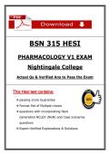 Nightingale College BSN 315 Exam 2 &ndash; Pharmacology V1 &lpar;2026&sol;2027&rpar; Actual Questions & Answers to Pass the Exam &lpar;100&percnt; Verified&rpar;