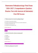 Rasmussen Pathophysiology Final Exam &NewLine;2026&ndash;2027 &vert; Comprehensive Question &NewLine;Practice Test with Answers & Rationales&vert; &NewLine;Free Pdf Access