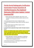 Florida Dental Radiography Certification&NewLine;Examination Practice Questions &&NewLine;&lbrack;Verified Answers&rsqb;&comma; Plus Explained&NewLine;Rationales&vert;2026 Latest Update&vert; Instant&NewLine;Download PDF