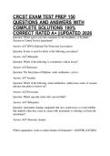 CRCST EXAM TEST PREP 150 QUESTIONS AND ANSWERS WITH COMPLETE SOLUTIONS 100&percnt; CORRECT RATED A&plus; &vert;&vert;UPDATED 2026