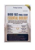 BIOD 102 Final &vert; Q&A &vert; 2026&sol;2027 &vert; Essential Biology &vert; Portage Learning