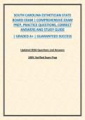 SOUTH CAROLINA ESTHETICIAN STATE BOARD EXAM &vert; COMPREHENSIVE EXAM PREP&comma; PRACTICE QUESTIONS&comma; CORRECT ANSWERS AND STUDY GUIDE