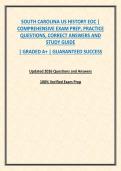 SOUTH CAROLINA US HISTORY EOC &vert; COMPREHENSIVE EXAM PREP&comma; PRACTICE QUESTIONS&comma; CORRECT ANSWERS AND STUDY GUIDE