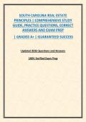 SOUTH CAROLINA REAL ESTATE PRINCIPLES &vert; COMPREHENSIVE STUDY GUIDE&comma; PRACTICE QUESTIONS&comma; CORRECT ANSWERS AND EXAM PREP