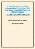 THE ANTEBELLUM ERA IN SOUTH CAROLINA &vert; COMPREHENSIVE HISTORY STUDY GUIDE&comma; PRACTICE QUESTIONS AND CORRECT ANSWERS