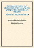 SOUTH CAROLINA FUNERAL LAW &vert; COMPREHENSIVE STUDY GUIDE&comma; PRACTICE QUESTIONS&comma; CORRECT ANSWERS AND EXAM PREP