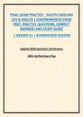 FINAL EXAM PRACTICE &ndash; SOUTH CAROLINA LIFE & HEALTH &vert; COMPREHENSIVE EXAM PREP&comma; PRACTICE QUESTIONS&comma; CORRECT ANSWERS AND STUDY GUIDE